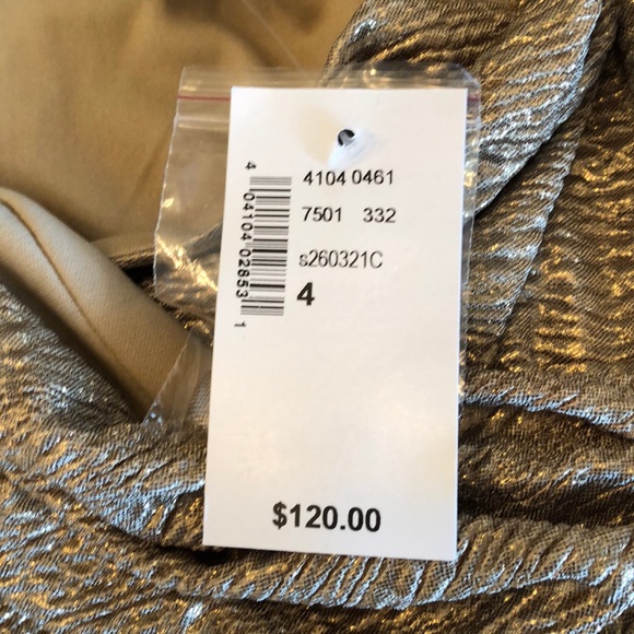 BNWT Gold Shinmer Cleo Dress Size 4 - Picture 6 of 6